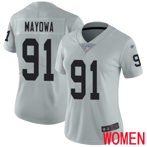 Oakland Raiders Limited Silver Women Benson Mayowa Jersey NFL Football #91 Inverted Legend Jersey